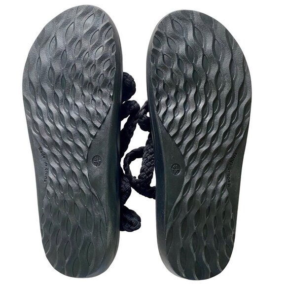 Megnya Women's Black Braided Rope Walking Sandals with Arch Support Size 10 - Picture 8 of 10